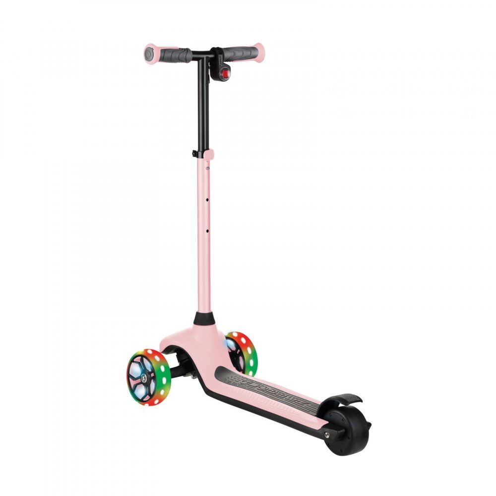Globber Trotineta E-Motion 4 ghidon reglabil pe inaltime roti cu LED motor 80W autonomie 8-10 km culoare roz