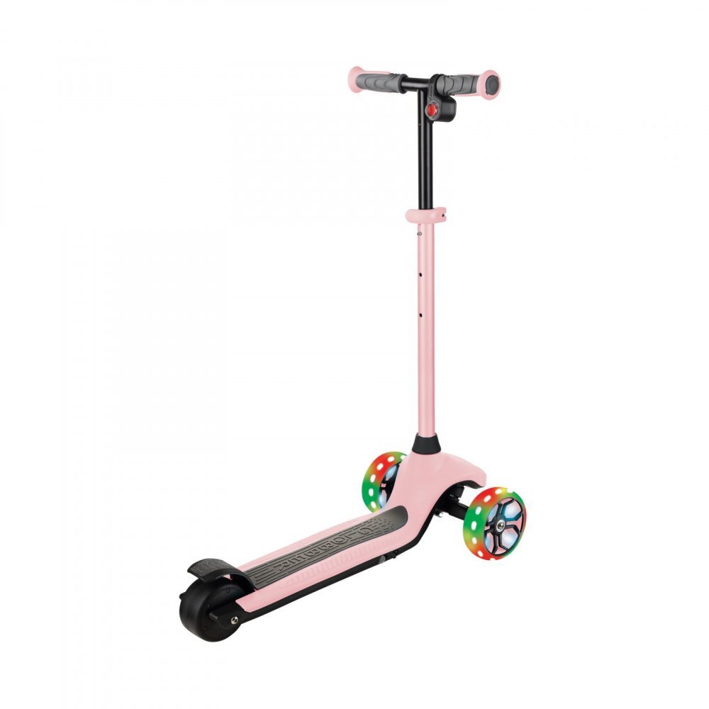 Globber Trotineta E-Motion 4 ghidon reglabil pe inaltime roti cu LED motor 80W autonomie 8-10 km culoare roz