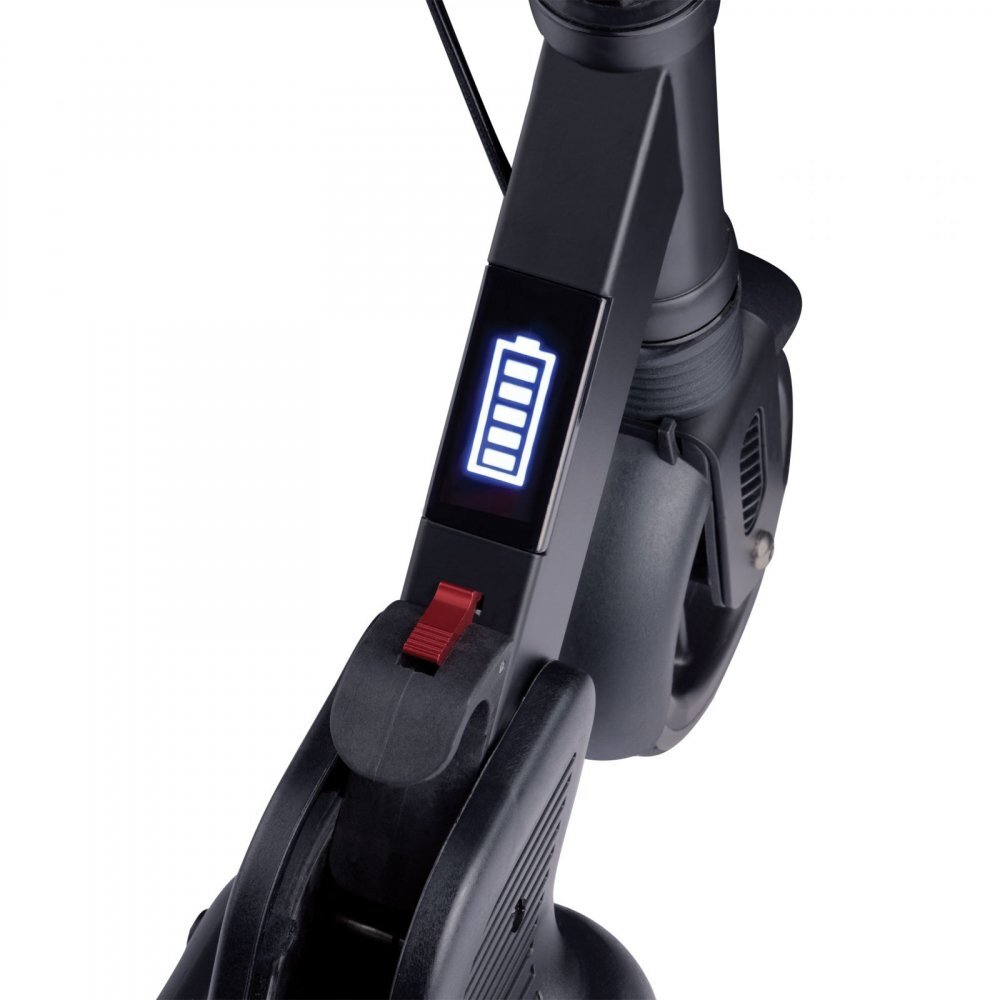 Globber Trotineta electrica E-Motion 14 Blue autonomie 9-11 km cu suspensie ghidon reglabil echipat cu lanterna LED si clopotel pliabila platforma prevazuta cu cric roti din cauciuc greutate admisa 70 kg