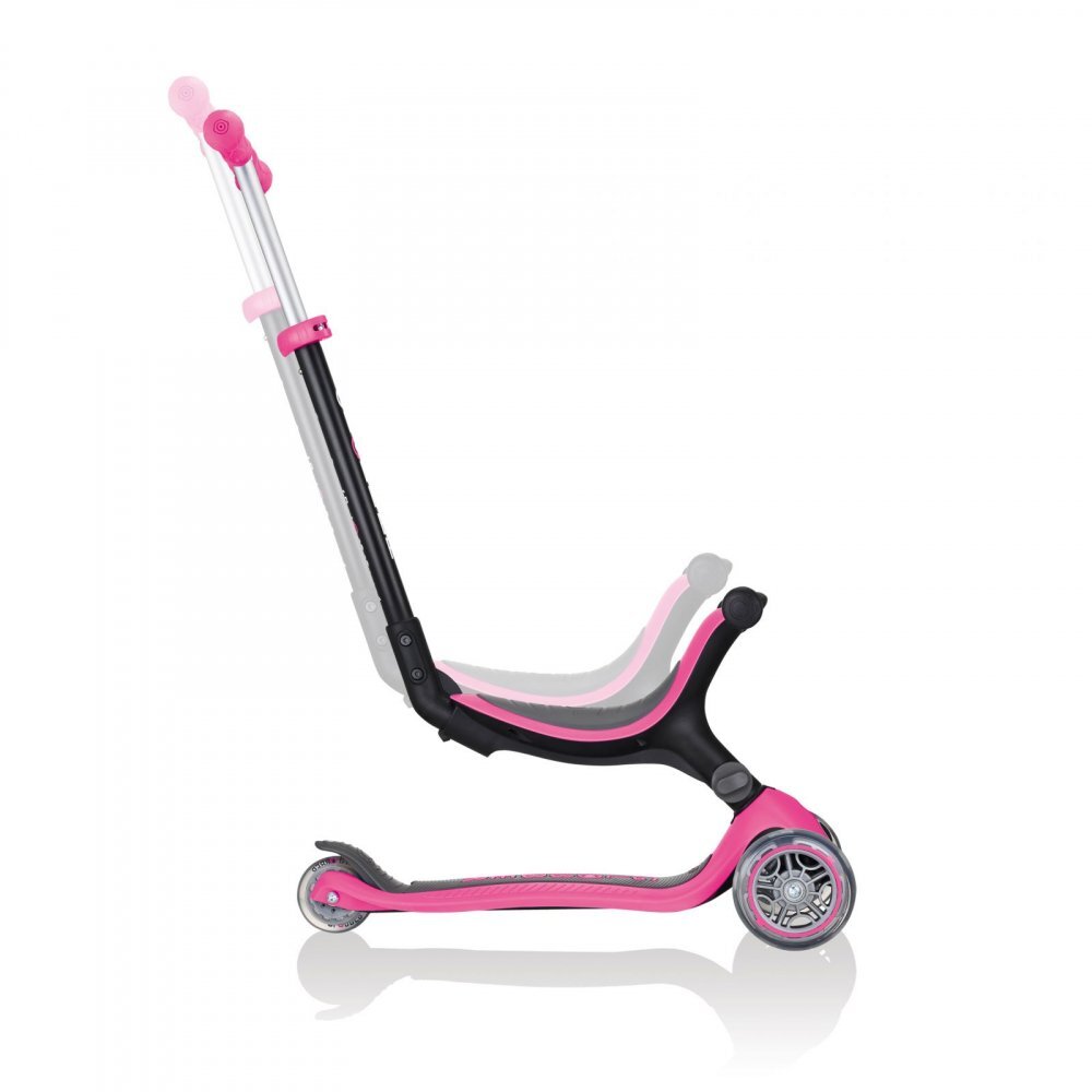 Globber Trotineta evolutiva 4 in 1 pliabila Go-Up Roz cu scaun maner parinte ghidon reglabil greutate admisa 50 kg