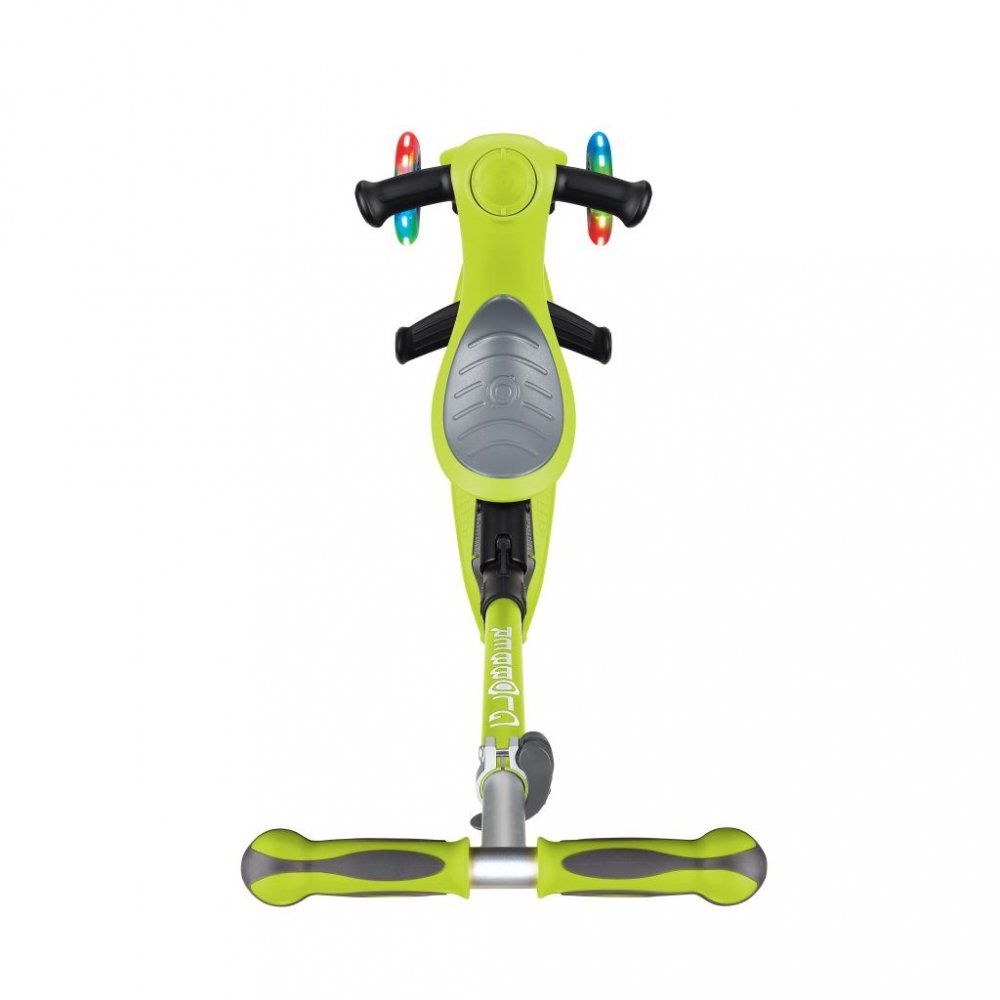 Globber Trotineta evolutiva Go-Up 4 in 1 Deluxe Lights Verde ghidon reglabil scaun maner parinte roti cu Led greutate admisa 50 kg