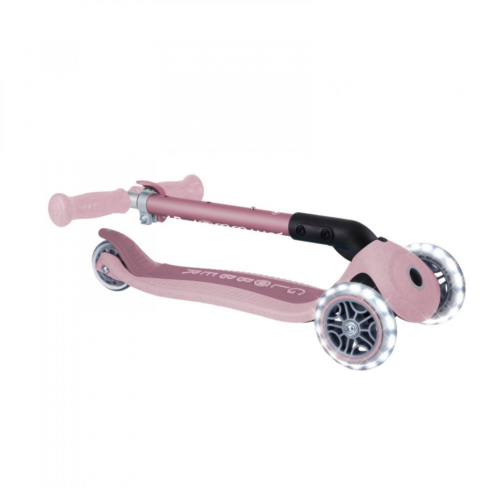 Globber Trotineta Junior ECO Mov Liliac pliabila ghidon din aluminiu reglabil roti cu Led greutate admisa 50 kg