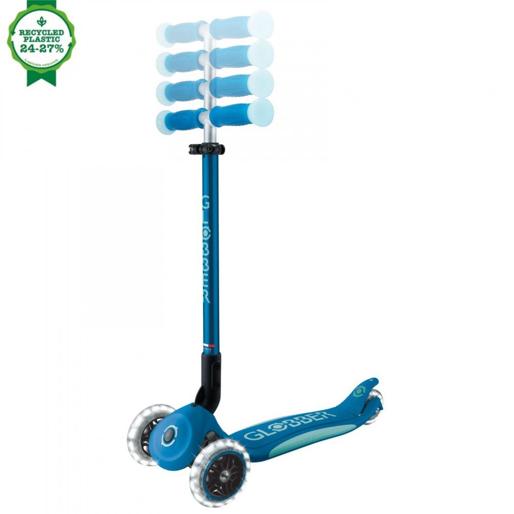Globber Trotineta pentru copii Elite Glow Albastru ghidon ajustabil 4 nivele pliabila rulmenti ABEC 9