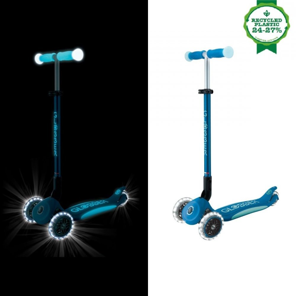 Globber Trotineta pentru copii Elite Glow Albastru ghidon ajustabil 4 nivele pliabila rulmenti ABEC 9