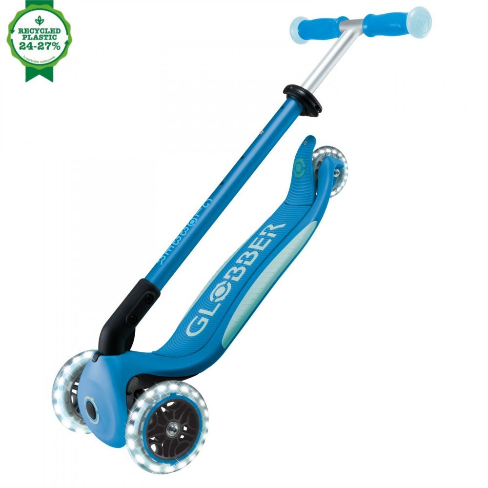 Globber Trotineta pentru copii Elite Glow Albastru ghidon ajustabil 4 nivele pliabila rulmenti ABEC 9