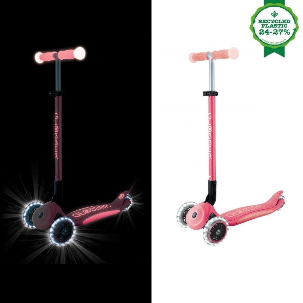 Globber Trotineta pentru copii Elite Glow Roz ghidon ajustabil 4 nivele pliabila rulmenti ABEC 9