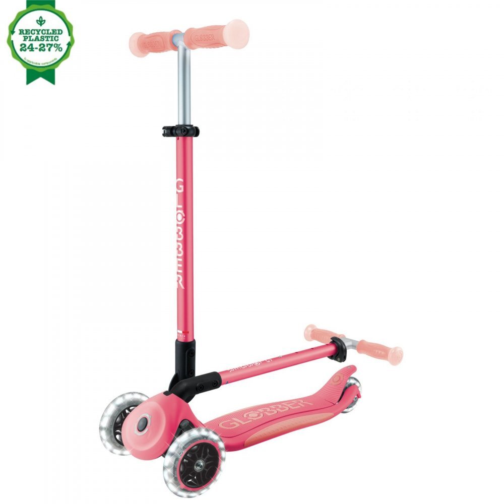 Globber Trotineta pentru copii Elite Glow Roz ghidon ajustabil 4 nivele pliabila rulmenti ABEC 9