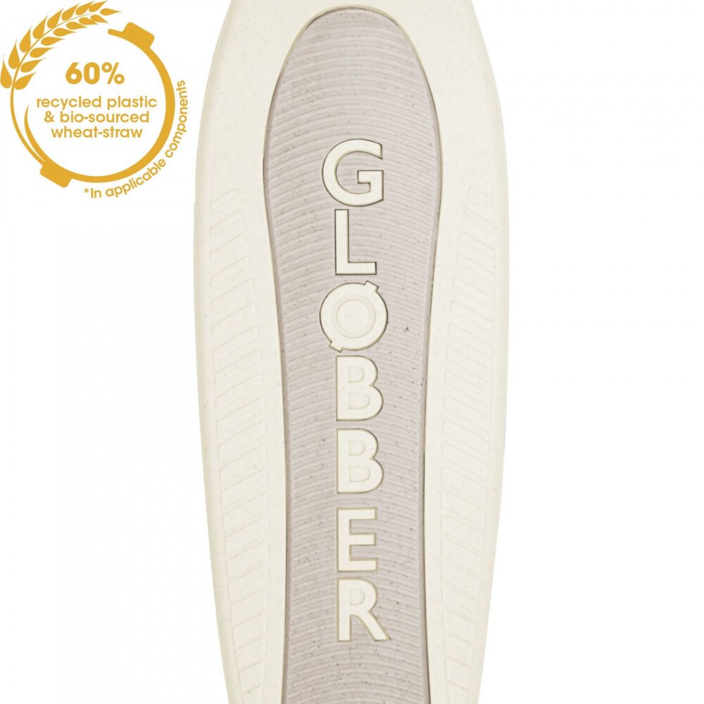 Globber Trotineta pentru copii Junior Crem pliabila ecologica ghidon ajustabil pe 3 nivele roti cu lumini LED rulmenti ABEC 9