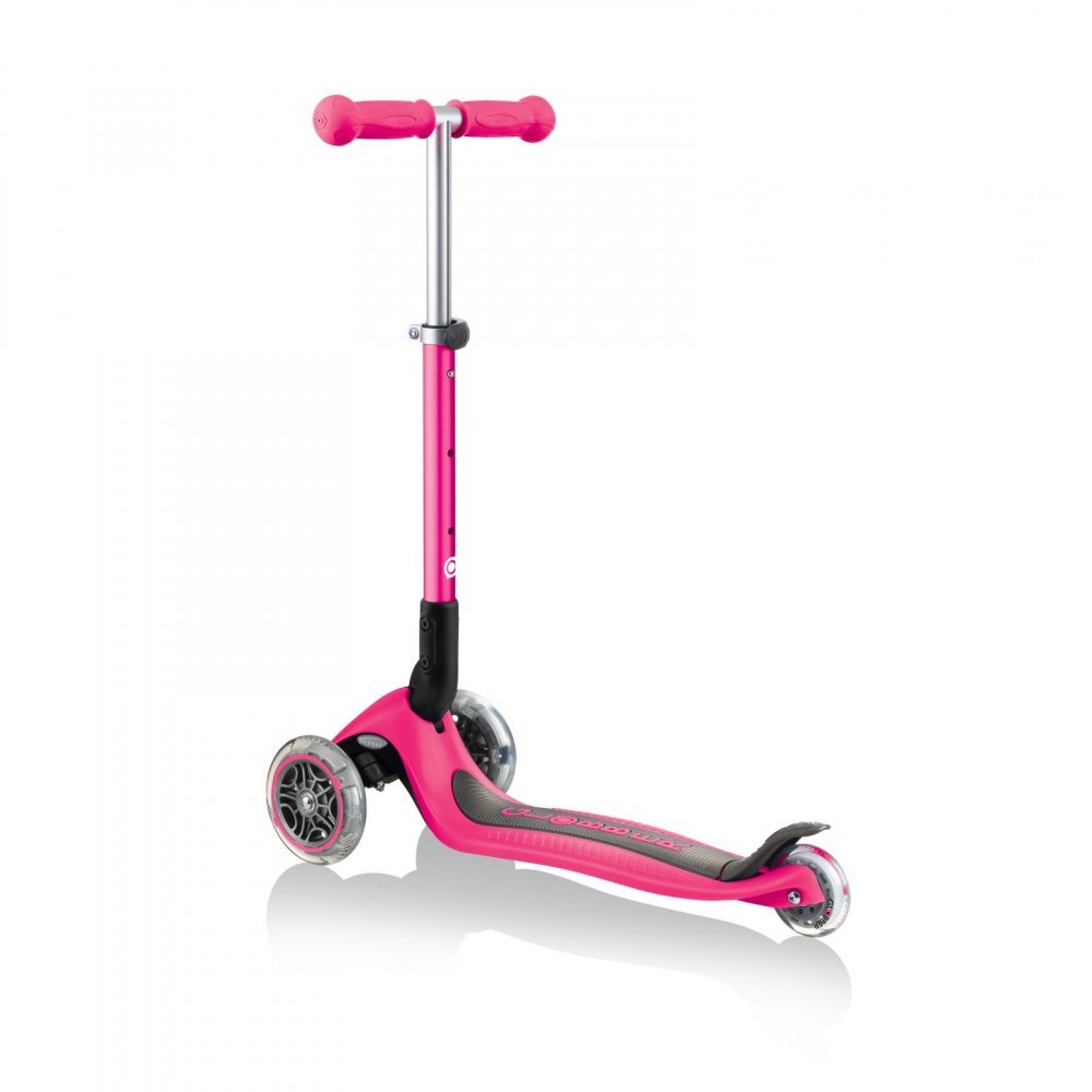 Globber Trotineta pentru copii Junior Roz pliabila platforma antiderapanta ghidon din aluminiu reglabil greutate admisa 50 kg