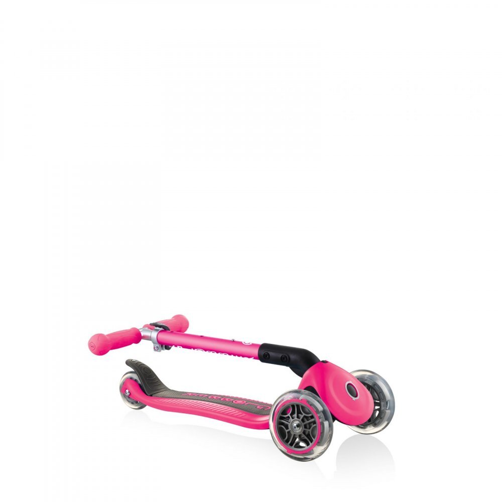 Globber Trotineta pentru copii Junior Roz pliabila platforma antiderapanta ghidon din aluminiu reglabil greutate admisa 50 kg