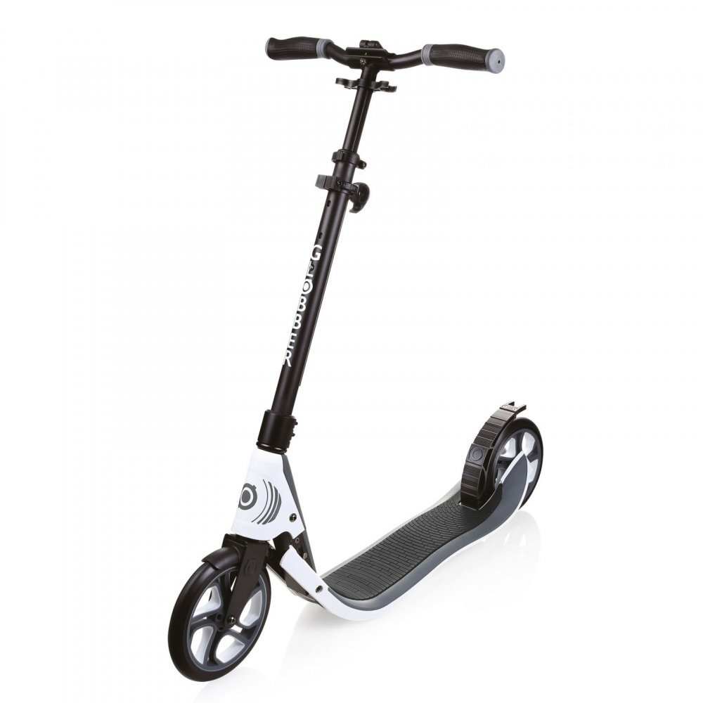 Globber Trotineta pliabila adult One NL 205 alb cadru din aluminiu ghidon reglabil platforma antiderapanta greutate admisa 100 kg