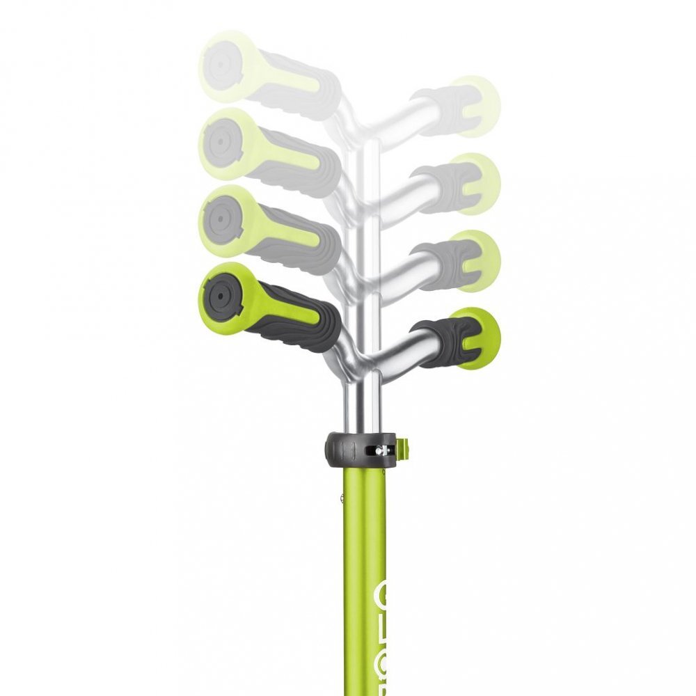 Globber Trotineta pliabila Elite Deluxe Lights Verde roti LED pliabila din aluminiu ghidon reglabil greutate suportata 50 kg varsta 3 ani+
