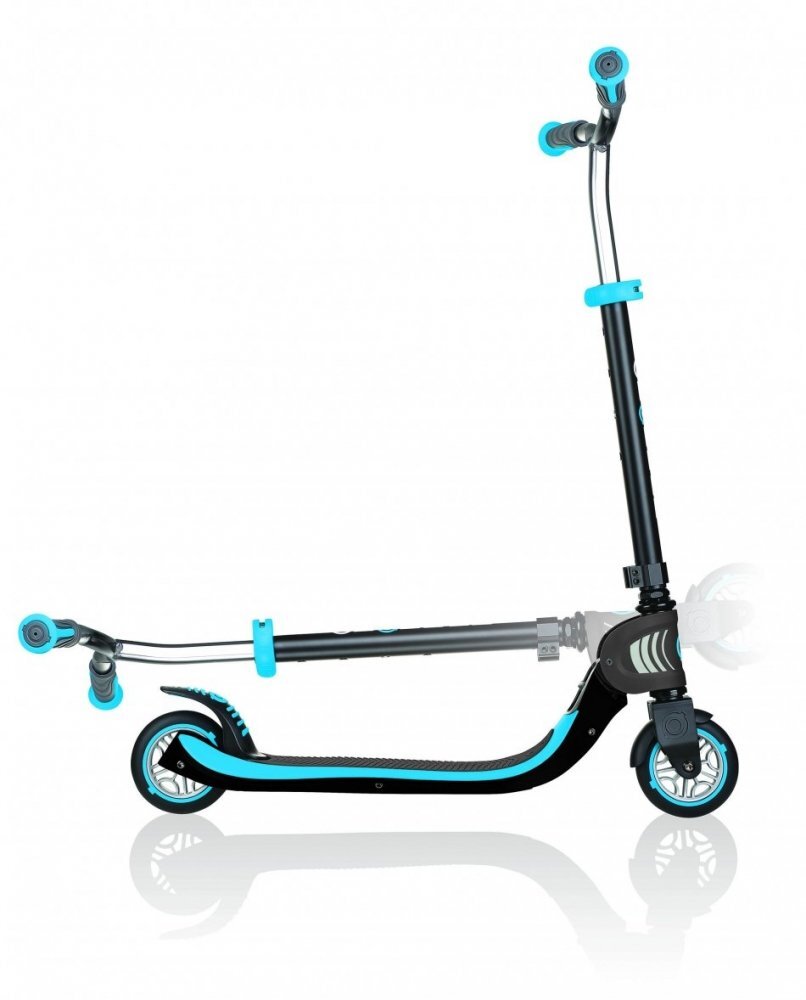 Globber Trotineta pliabila Flow 125 Albastra ghidon reglabil platforma antiderapanta greutate admisa 100 kg