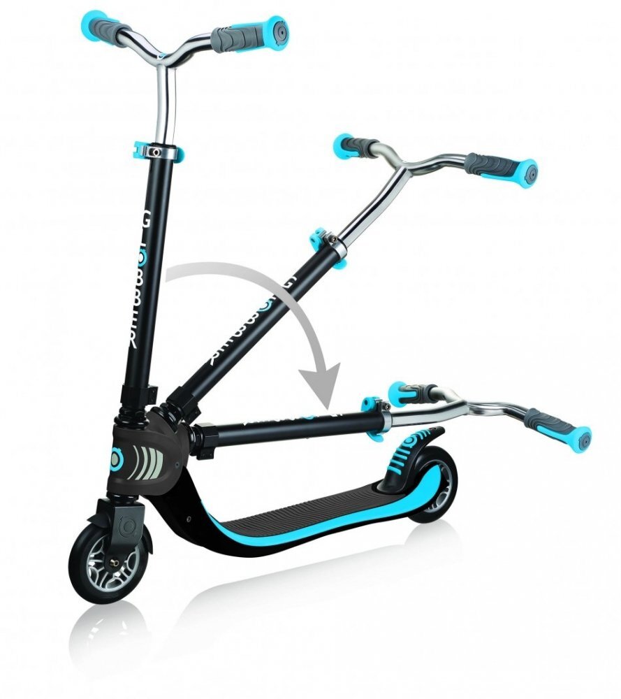 Globber Trotineta pliabila Flow 125 Albastra ghidon reglabil platforma antiderapanta greutate admisa 100 kg