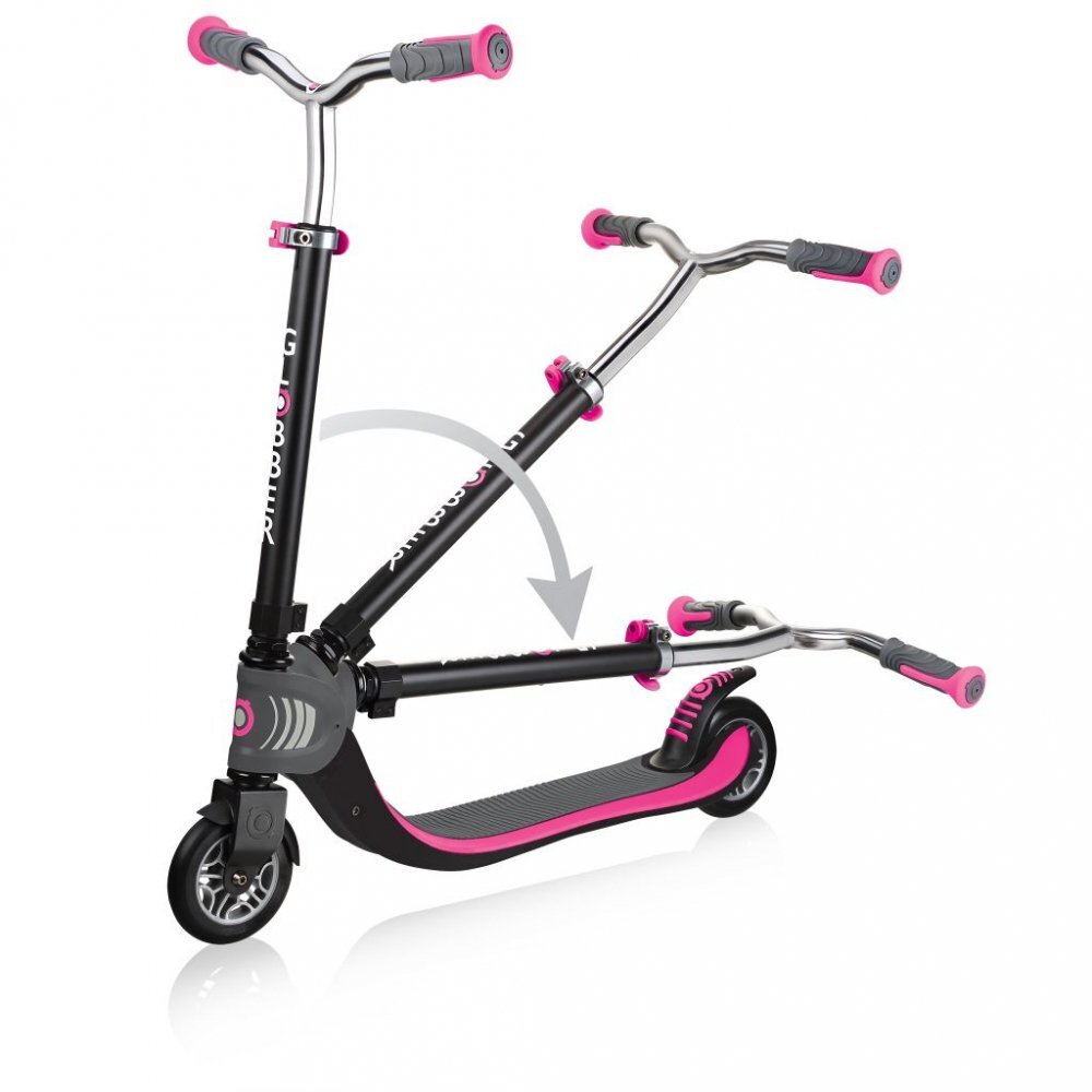 Globber Trotineta pliabila Flow 125 Roz ghidon reglabil platforma antiderapanta greutate admisa 100 kg