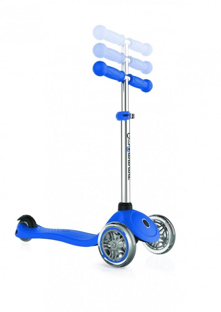 Globber Trotineta Primo Albastra ghidon reglabil platforma antiderapanta greutate suportata 50 kg varsta 3 ani+