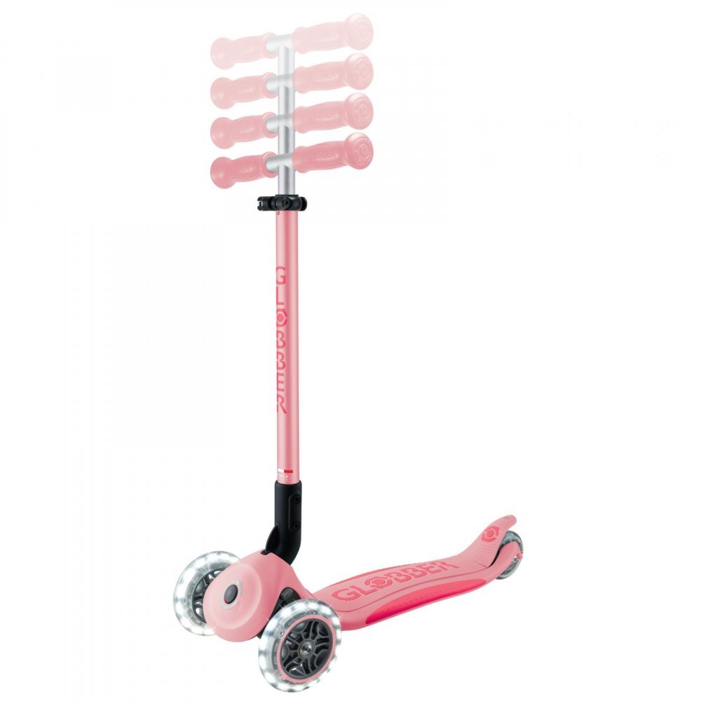Globber Trotineta Primo roz pastel cu lumini pliabila greutate admisa 50 kg