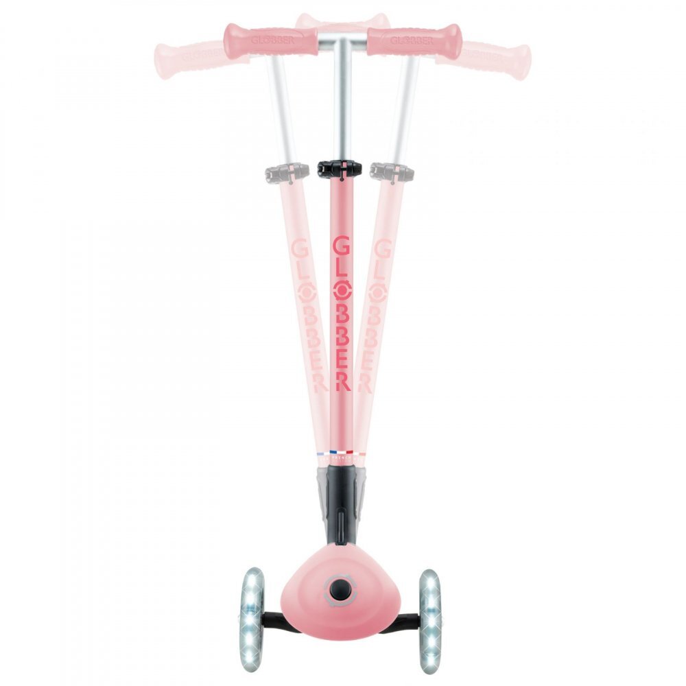 Globber Trotineta Primo roz pastel cu lumini pliabila greutate admisa 50 kg