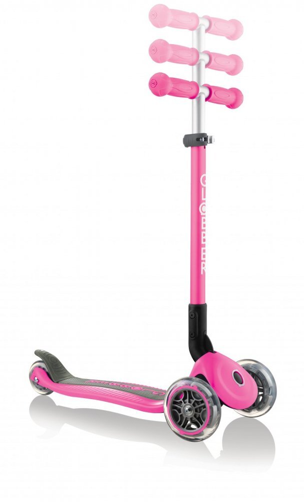 Globber Trotineta Primo roz pliabila ghidon reglabil platforma antiderapanta greutate suportata 50 kg varsta 3 ani+