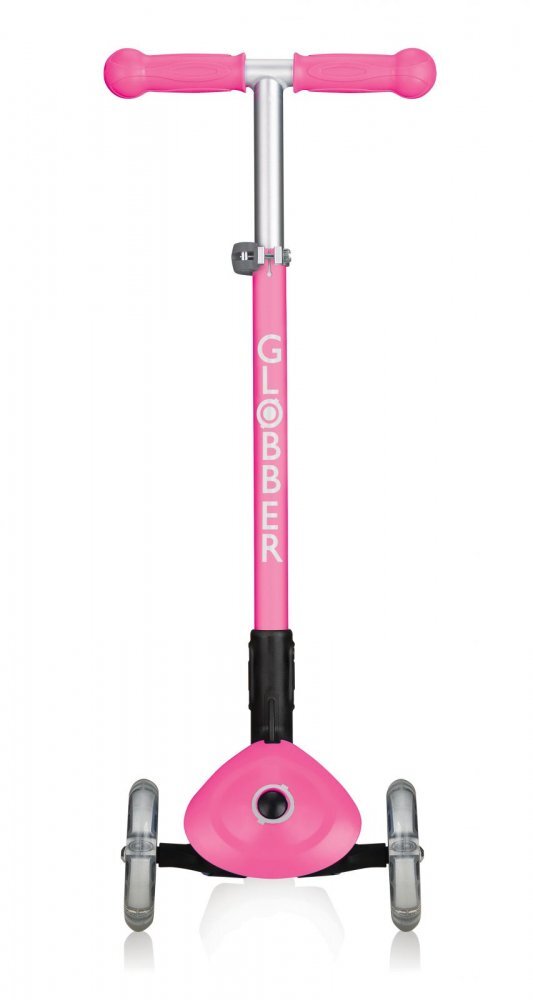 Globber Trotineta Primo roz pliabila ghidon reglabil platforma antiderapanta greutate suportata 50 kg varsta 3 ani+
