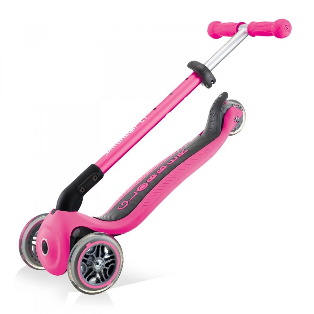 Globber Trotineta Primo roz pliabila ghidon reglabil platforma antiderapanta greutate suportata 50 kg varsta 3 ani+
