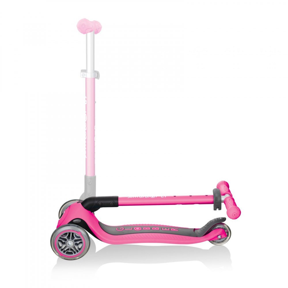 Globber Trotineta Primo roz pliabila ghidon reglabil platforma antiderapanta greutate suportata 50 kg varsta 3 ani+