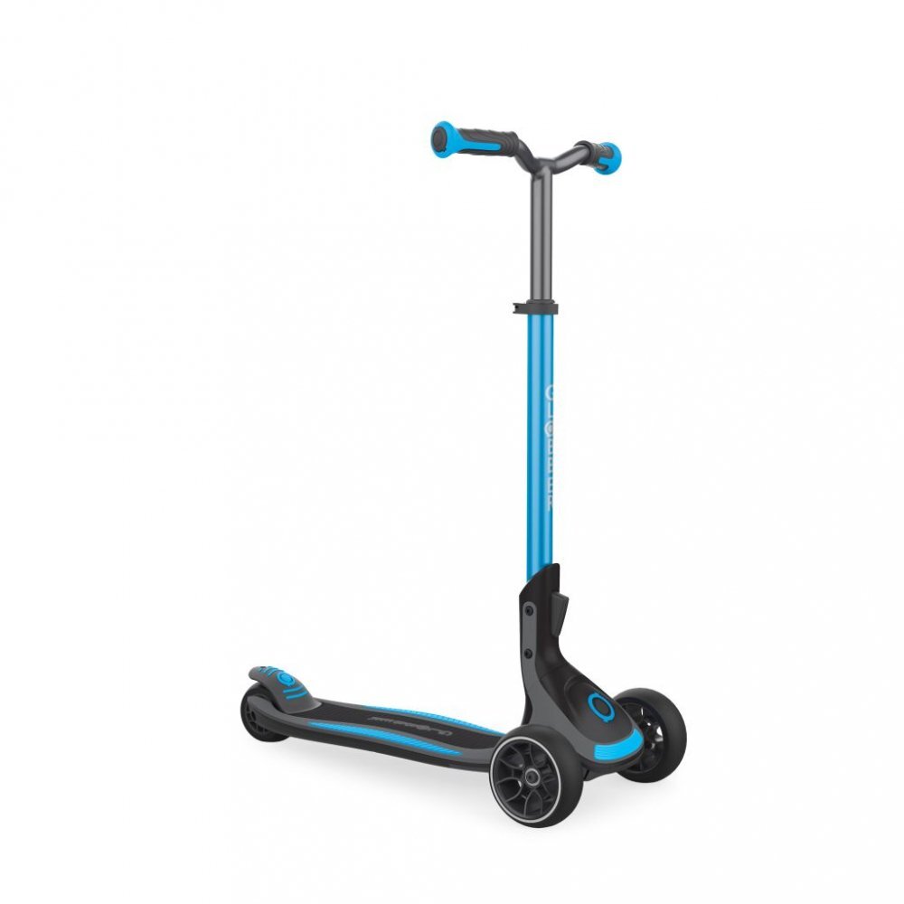 Globber Trotineta Ultimum albastra pliabila ghidon reglabil design ergonomic platforma antialunecare greutate admisa 100 kg varsta 5 ani+