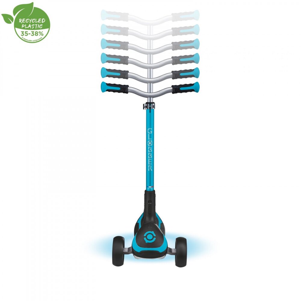 Globber Trotineta Ultimum Lights pentru copii adolescenti si adulti ghidon reglabil pe 6 nivele greutate maxima 100 kg rulmenti ABEC 9