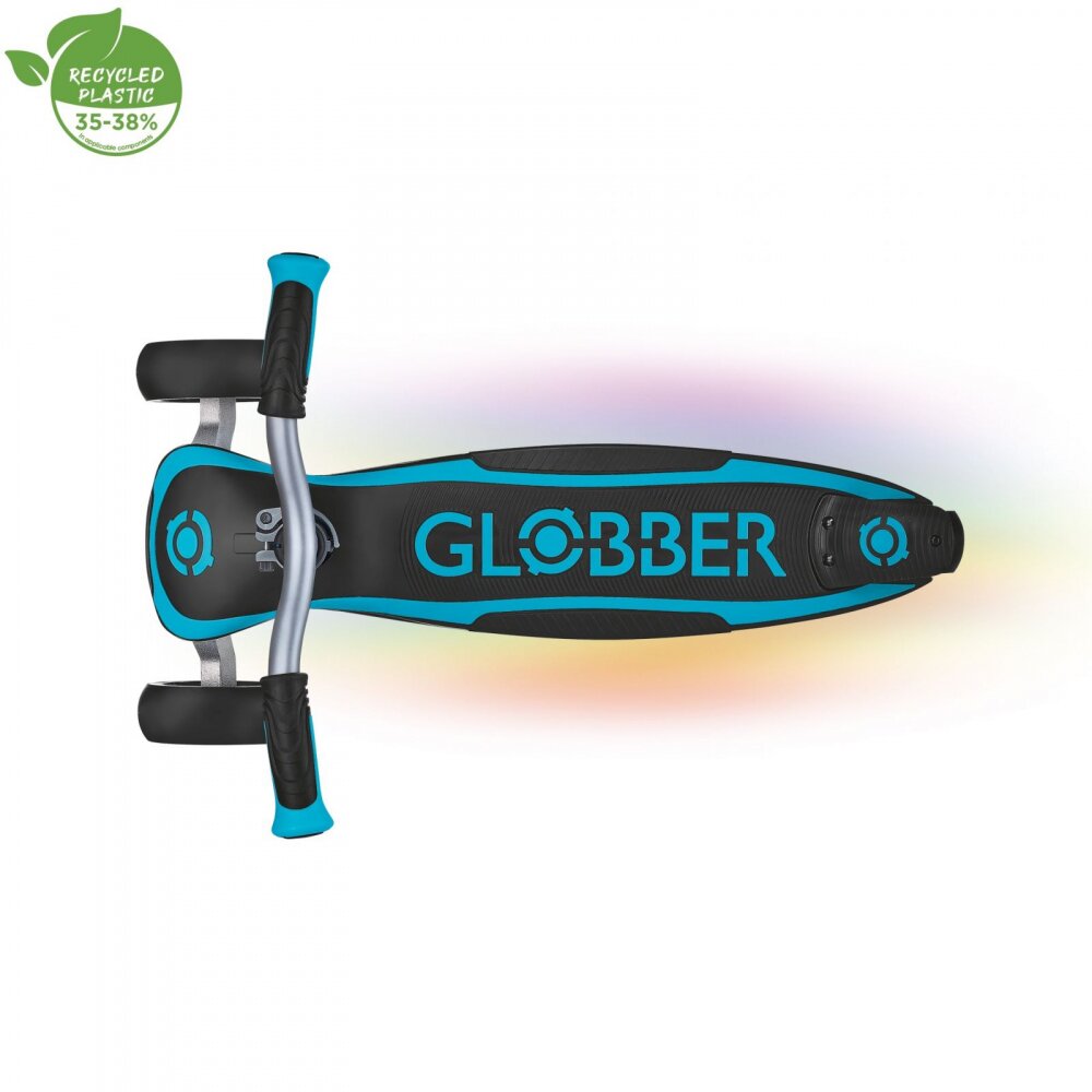 Globber Trotineta Ultimum Lights pentru copii adolescenti si adulti ghidon reglabil pe 6 nivele greutate maxima 100 kg rulmenti ABEC 9