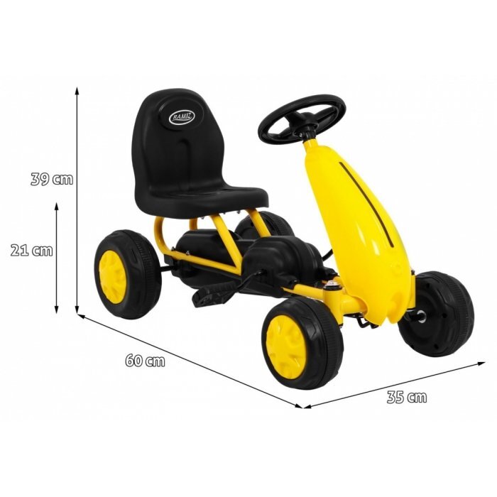 Gokart Kart cu pedale galben