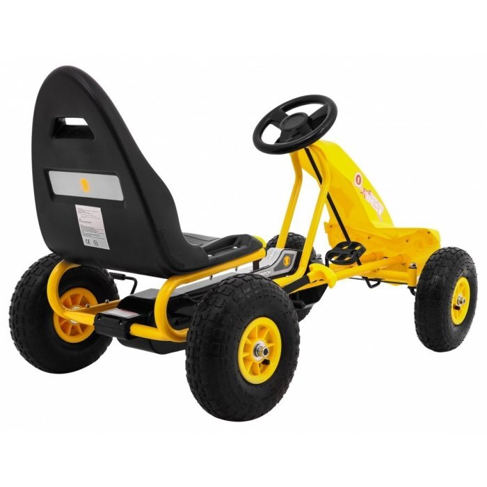 Gokart Kart cu pedale si roti gonflabile 3 ani+ Champion galben
