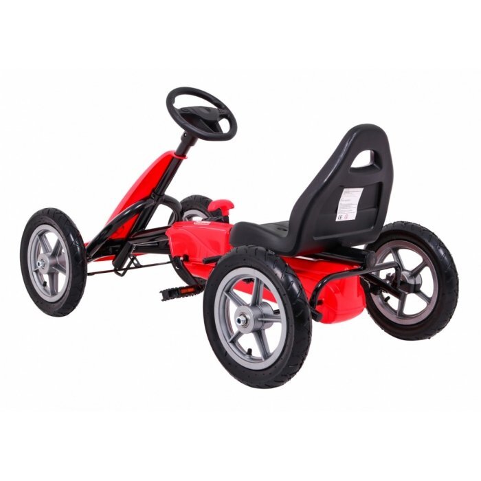 Gokart Kart cu pedale si roti gonflabile 3 ani+ Star rosu