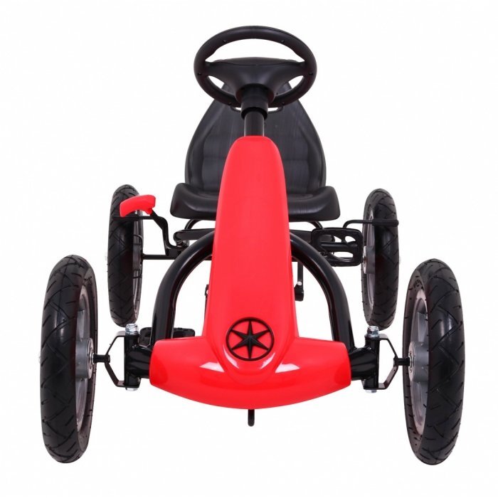 Gokart Kart cu pedale si roti gonflabile 3 ani+ Star rosu