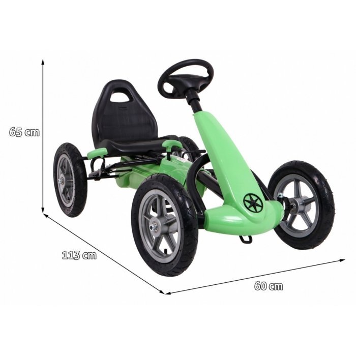 Gokart Kart cu pedale si roti gonflabile 3 ani+ Star verde