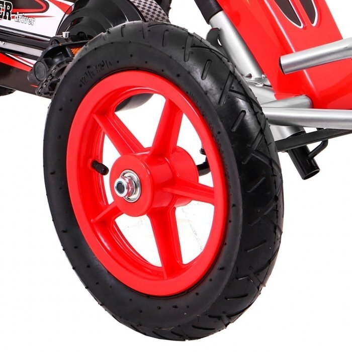 Gokart Kart cu pedale si roti gonflabile air rosu