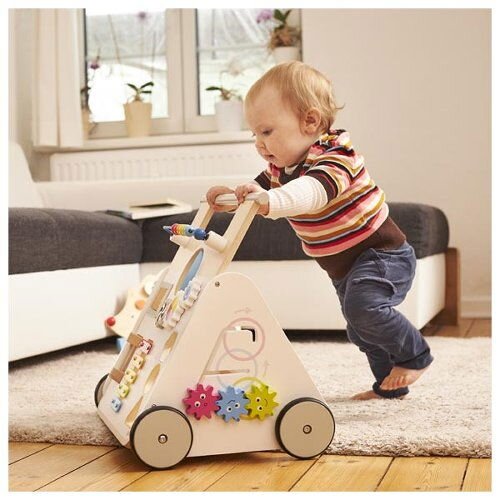 Goki Antepremergator din lemn KiddyCruiser cu centru de activitati 9 luni+