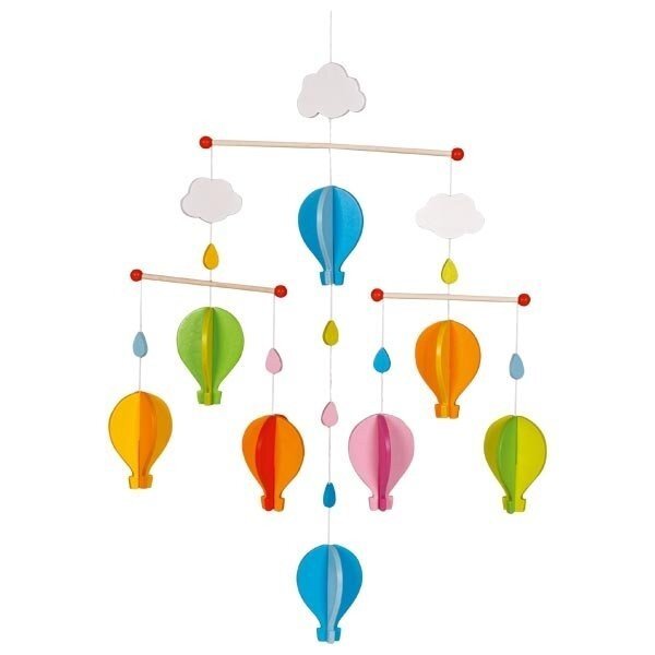 Goki Carusel cu figurine din lemn pentru bebelusi Baloons