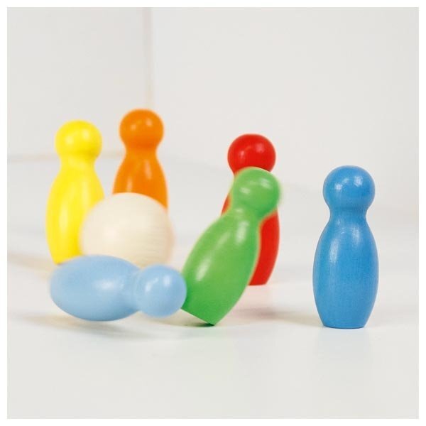 Goki Joc de popice din lemn cu 7 piese Multicolor 3 ani+