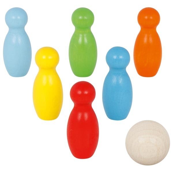 Goki Joc de popice din lemn cu 7 piese Multicolor 3 ani+