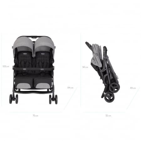 GRACO Carucior gemeni DuoRider Steeple Gray