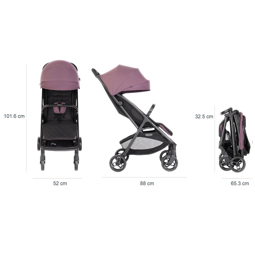 GRACO Carucior Myavo Mulberry cu suspensii spatar reglabil pliere automata suport picioare ajustabil