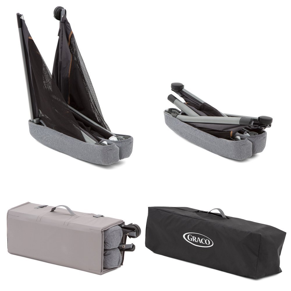 GRACO Patut FoldLite Shadow pliabil roti saltea inclusa geanta de transport