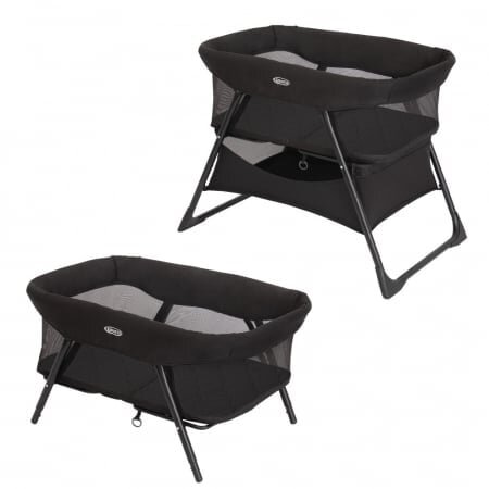 GRACO Patut Side by Side 2 in 1 Night Sky pliabil cu saltea matlasata inclusa cos depozitare geanta de transport