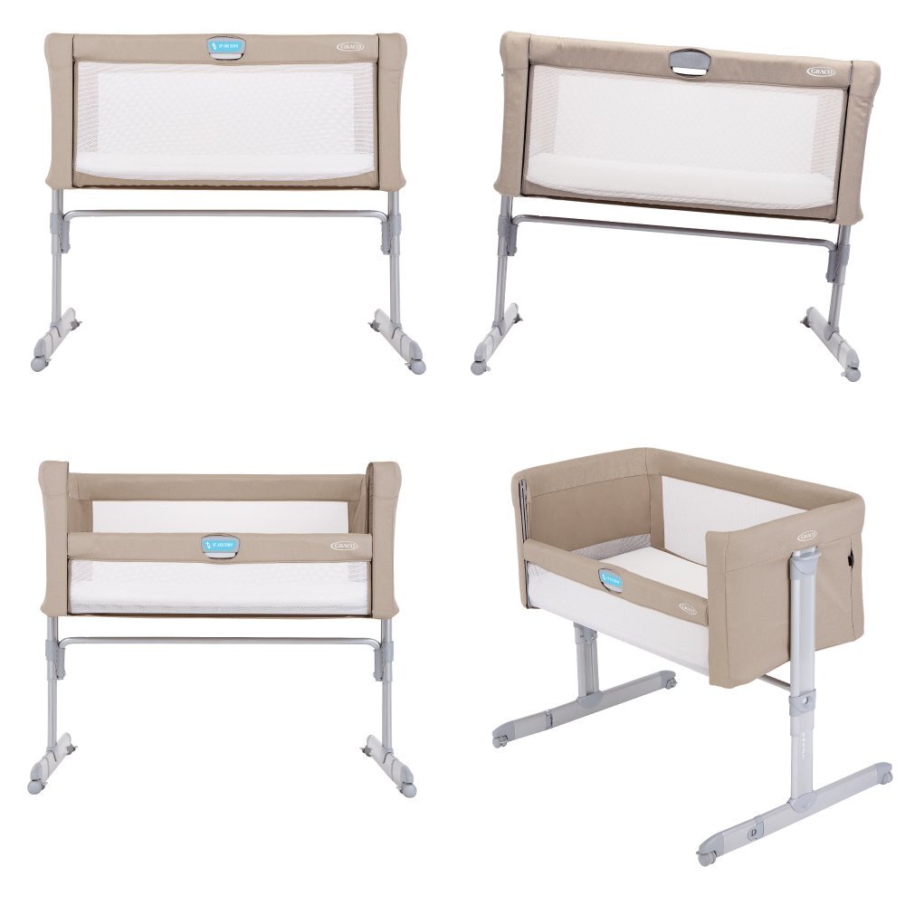 GRACO Patut Sweet2Sleep Oatmeal reglabil pe inaltime roti cu blocare pliabil