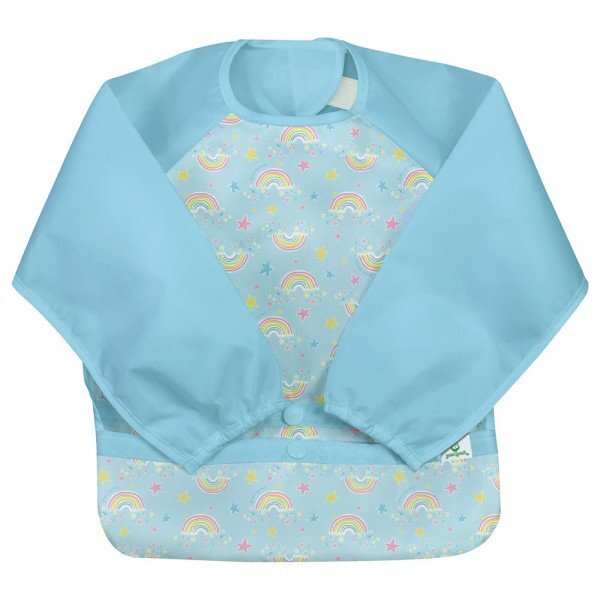 Green Sprouts Bavetica multifunctionala cu maneci lungi Aqua Rainbows 12-24 luni