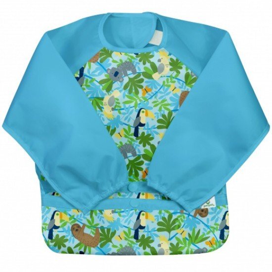 Green Sprouts Bavetica multifunctionala cu maneci lungi Aqua Sloth Jungle 12-24 luni