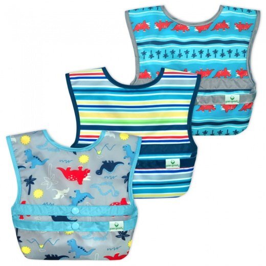 Green Sprouts Set 3 bavetele Easy Wear Snapn Go Dinosaurs