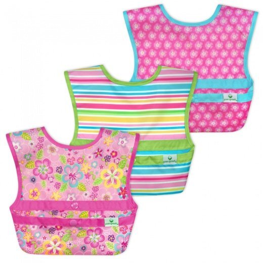 Green Sprouts Set 3 bavetele Easy Wear Snapn Go Flower Field