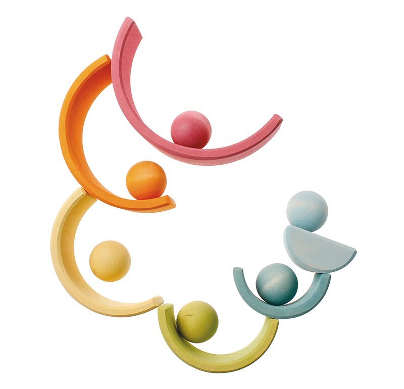 Grimm's Spiel und Holz Design Set de 6 bile mari pastel