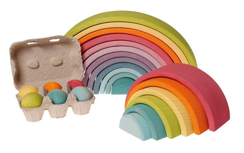 Grimm's Spiel und Holz Design Set de 6 bile mari pastel